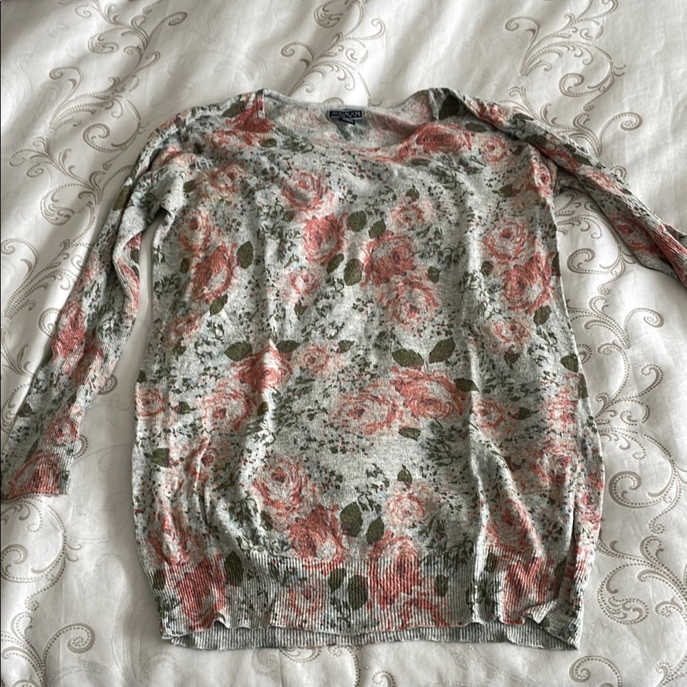 Akualani Floral Sweater - Pink and Green